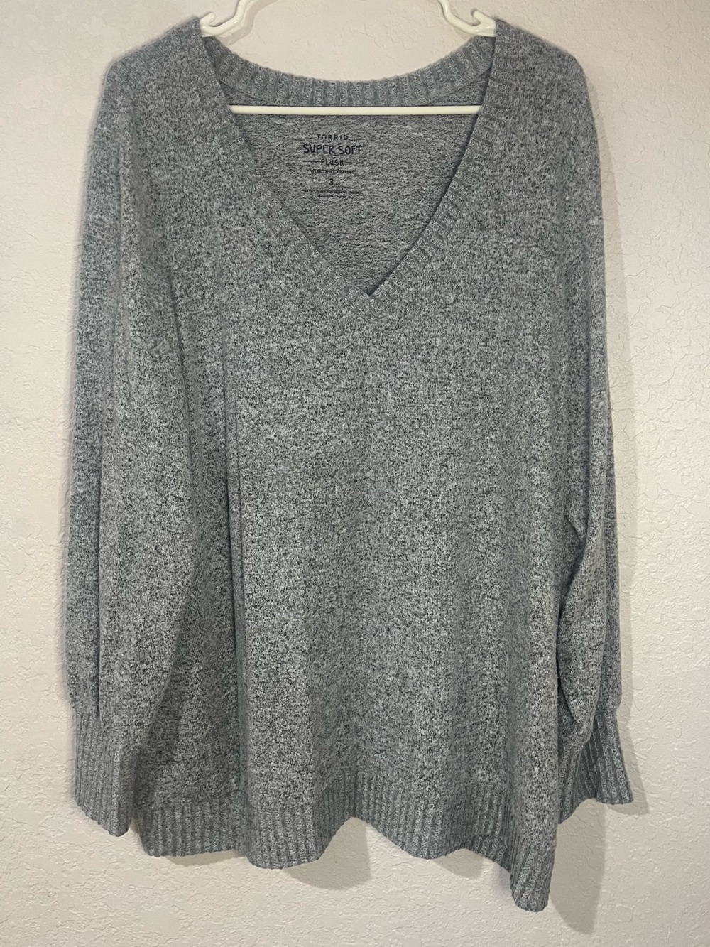 torrid Gray V-Neck Super soft plush Knit Sweater
